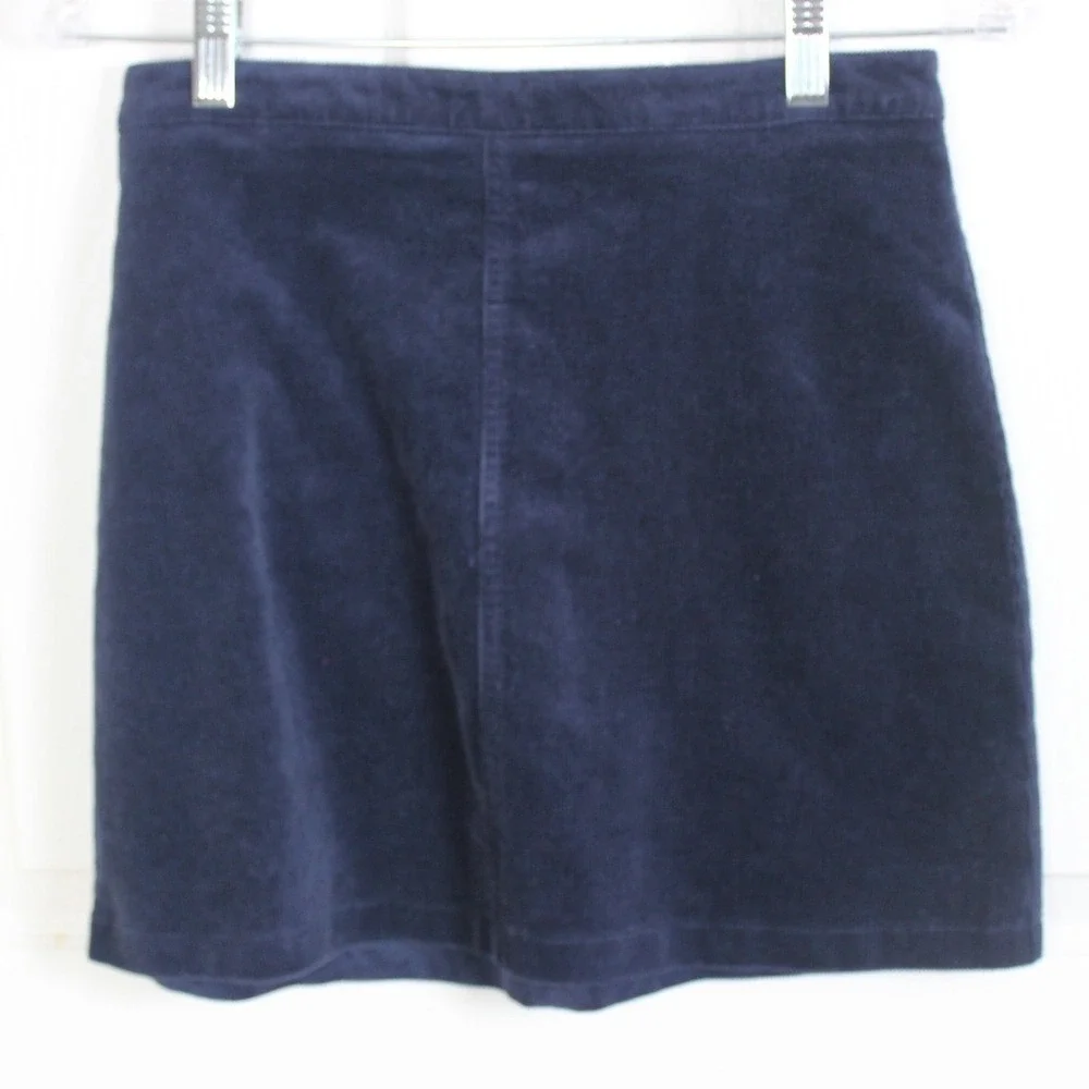 Forever 21 Navy Blue Corduroy‎ A Line Zipper Skirt Junior Size Medium